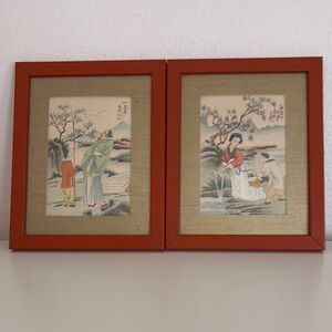 Set of Two Framed Asian Art Prints